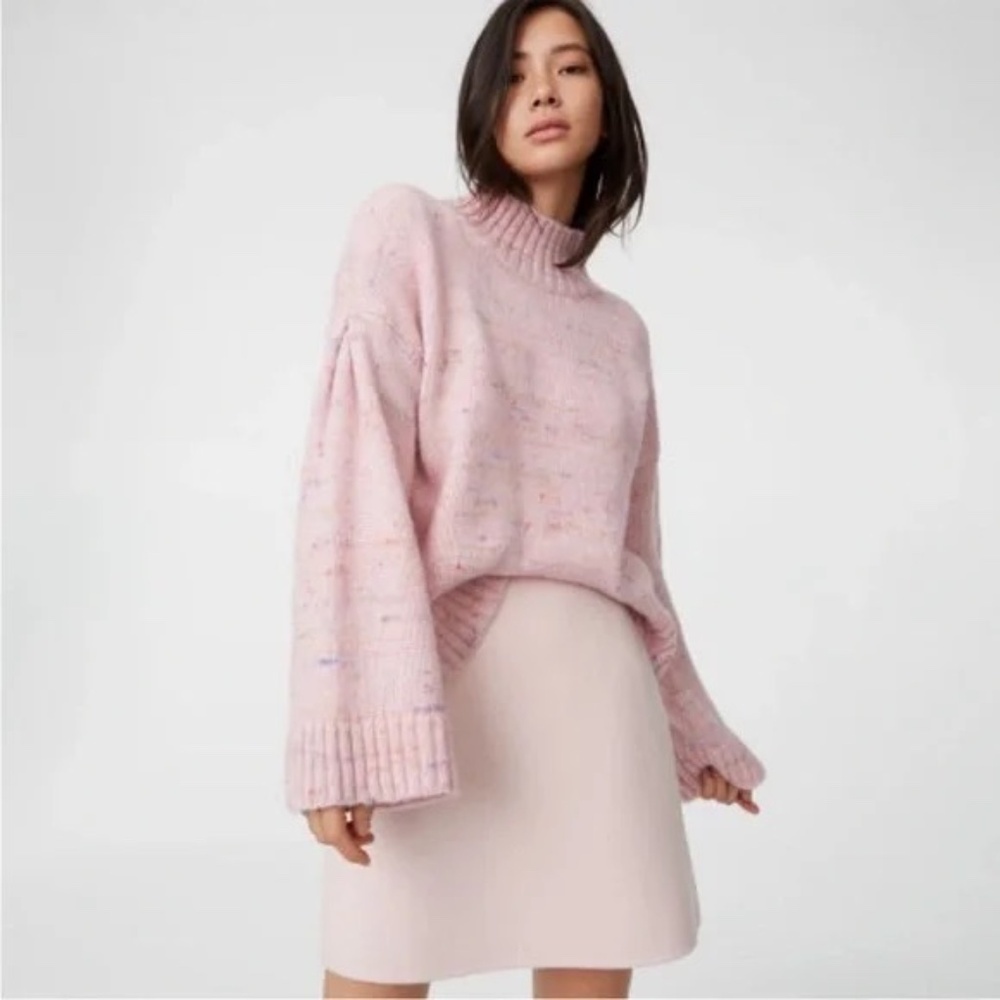 Club Monaco Ocalla Pink Knit Bell Sleeve Sweater Alpaca‎ Wool Blend Size Small